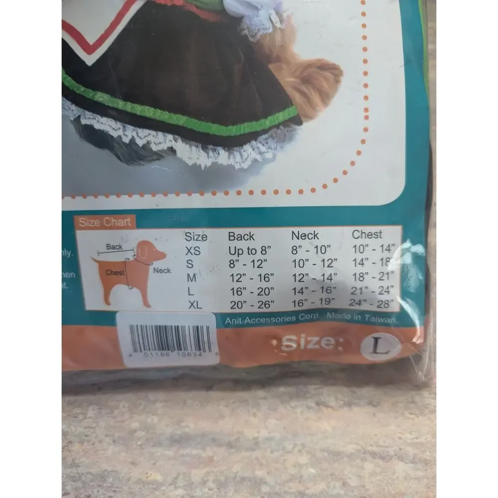 Alpine Beer Girl Oktoberfest Dog Halloween Costume For Pets Size Large